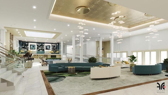 9998 Seacrest Cir Unit C, Boynton Beach, FL 33437 - lobby featuring stairway and a towering ceiling