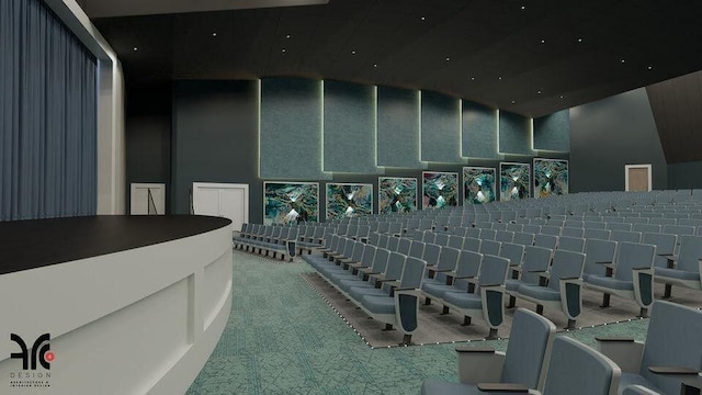 9998 Seacrest Cir Unit C, Boynton Beach, FL 33437 - carpeted home theater room with a high ceiling and plenty of natural light