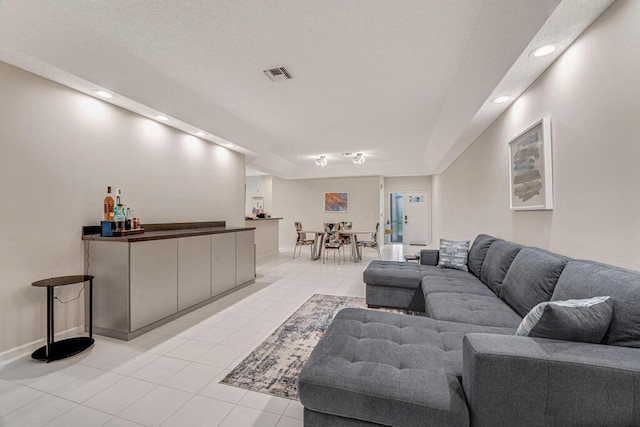 9998 Seacrest Cir Unit C, Boynton Beach, FL 33437 - living room with light tile patterned floors, recessed lighting, and baseboards