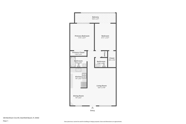 326 Markham O, Deerfield Beach, FL 33442 - home floor plan
