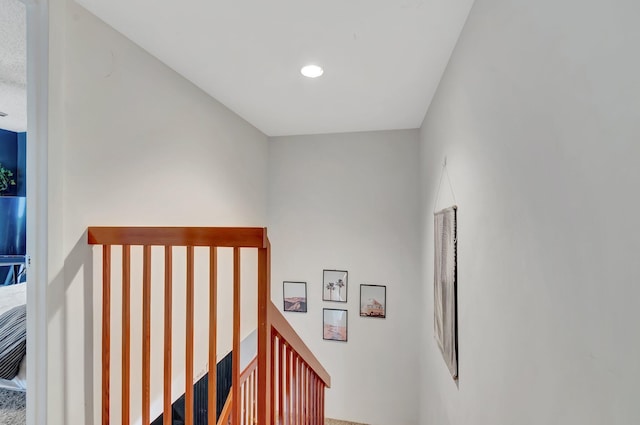 6644 66th Way, West Palm Beach, FL 33409 - hallway featuring an upstairs landing and recessed lighting