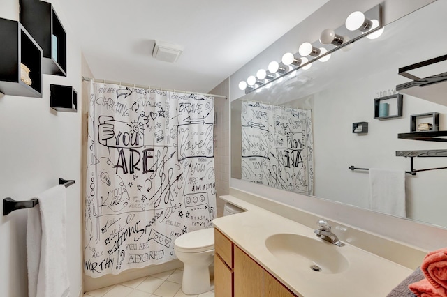 6644 66th Way, West Palm Beach, FL 33409 - bathroom with vanity, tile patterned flooring, toilet, and shower / bath combo with shower curtain