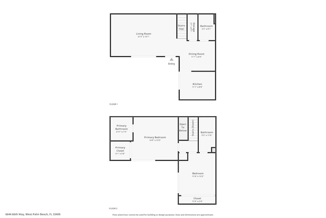 6644 66th Way, West Palm Beach, FL 33409 - floor plan / room layout