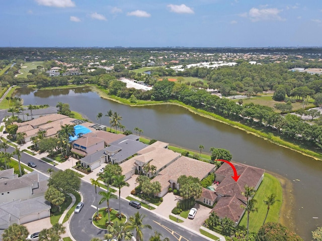 6468 Polo Pointe Way, Delray Beach, FL 33484 - aerial view of property's location featuring a nearby body of water, nearby suburban area, and a tree filled landscape