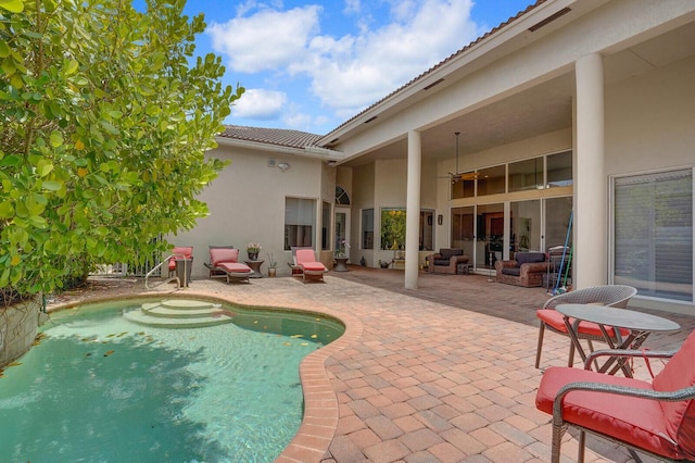 6468 Polo Pointe Way, Delray Beach, FL 33484 - outdoor pool with a patio area and outdoor lounge area