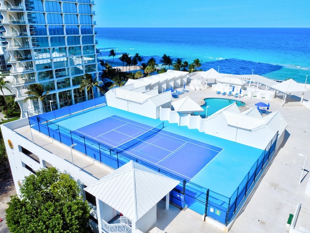 16711 Collins Ave Unit 1906, Sunny Isles Beach, FL 33160 - drone / aerial view of a nearby body of water and a pool area