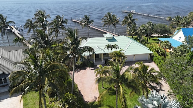 1530 NE Dixie Hwy, Jensen Beach, FL 34957 - aerial view of property and surrounding area with a large body of water