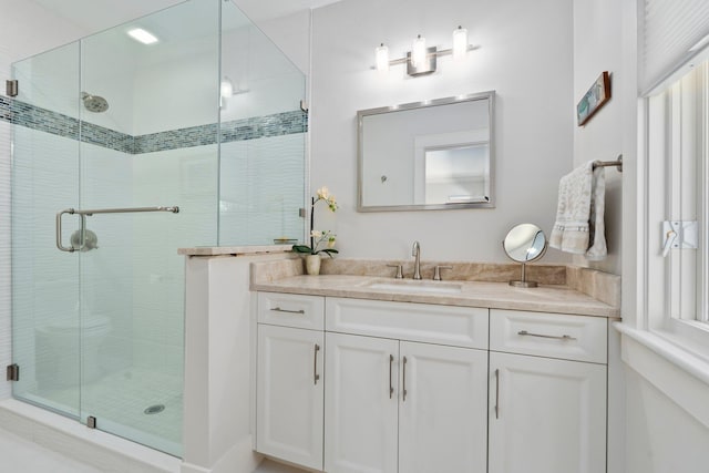 6460 SE Harbor Cir, Stuart, FL 34996 - full bath featuring vanity and a stall shower