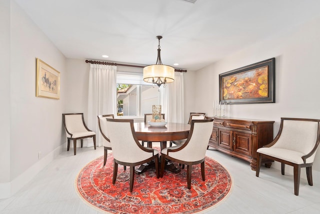6460 SE Harbor Cir, Stuart, FL 34996 - dining area featuring a chandelier, baseboards, and recessed lighting
