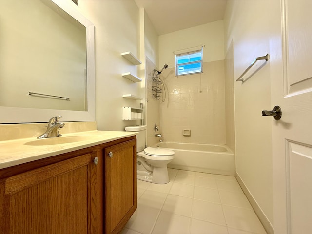 855 Marina Del Ray Ln Unit 2, West Palm Beach, FL 33401 - bathroom with vanity, tile patterned flooring, toilet, and shower / washtub combination