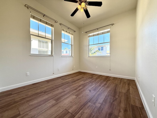 855 Marina Del Ray Ln Unit 2, West Palm Beach, FL 33401 - unfurnished room with dark wood finished floors, ceiling fan, and baseboards