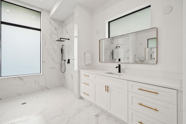 7887 150th Ct N, Palm Beach Gardens, FL 33418 - full bathroom with marble finish floors, vanity, and a marble finish shower