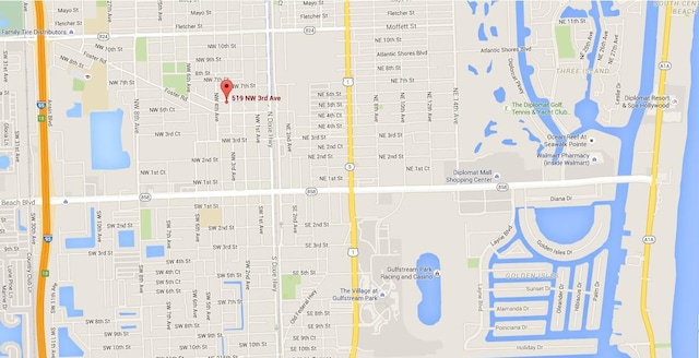519 NW 3rd Ave Unit 519-521, Hallandale Beach, FL 33009 - map of property location