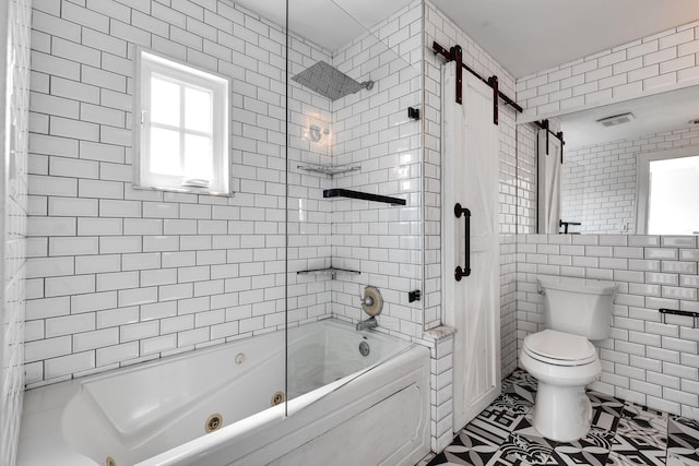 230 Princeton Dr, Lake Worth Beach, FL 33460 - full bathroom featuring tile walls and a combined bath / shower with jetted tub