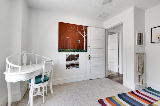 230 Princeton Dr, Lake Worth Beach, FL 33460 - bedroom with carpet floors, a textured ceiling, and ceiling fan