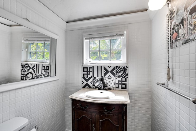 230 Princeton Dr, Lake Worth Beach, FL 33460 - bathroom with tile walls and vanity
