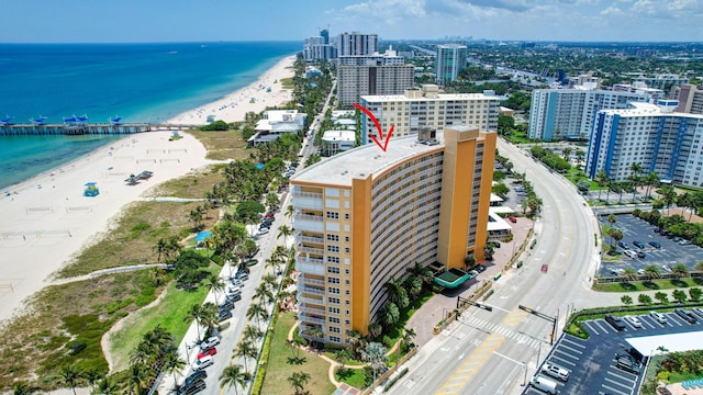 328 N Ocean Blvd Unit 404, Pompano Beach, FL 33062 - view of urban area with waterfront with a beach