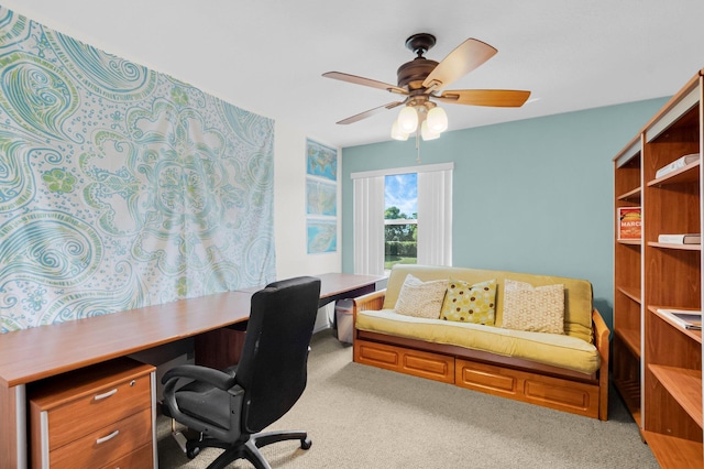 12373 Cascades Pointe Dr, Boca Raton, FL 33428 - carpeted office with a ceiling fan