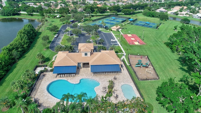 12373 Cascades Pointe Dr, Boca Raton, FL 33428 - aerial view of property and surrounding area featuring a pool and a nearby body of water