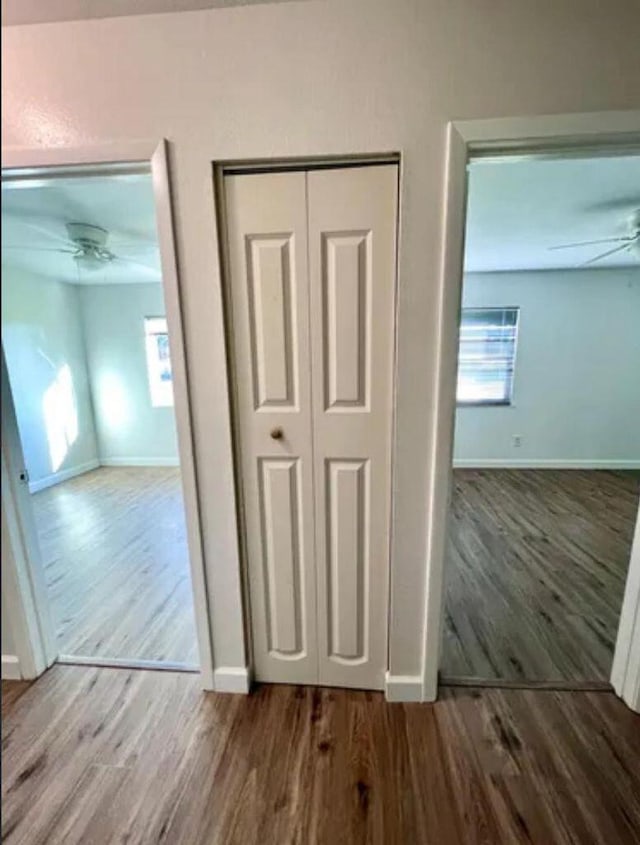 343 SE Husted Ter, Port Saint Lucie, FL 34983 - hall with wood finished floors and baseboards