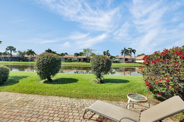 6908 Adriano Dr, Boynton Beach, FL 33437 - view of patio with a water view and a residential view