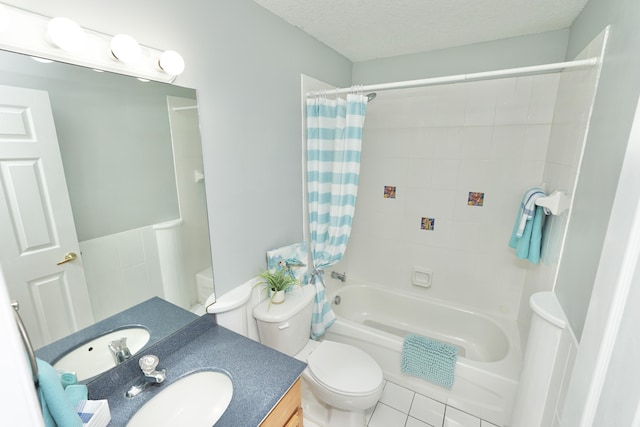 1985 SW Glenco St, Port Saint Lucie, FL 34953 - full bathroom with toilet, vanity, shower / bath combination with curtain, and a textured ceiling