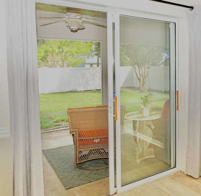 1985 SW Glenco St, Port Saint Lucie, FL 34953 - entryway with a ceiling fan
