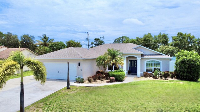 1985 SW Glenco St, Port Saint Lucie, FL 34953 - ranch-style home featuring an attached garage, stucco siding, driveway, and a front yard