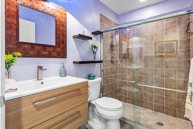 9391 Aqua Vista Blvd, Boynton Beach, FL 33437 - full bathroom with toilet, vanity, and a stall shower