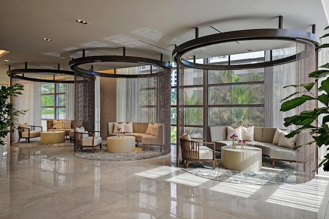 3100 N Ocean Dr Unit H-1608, Singer Island, FL 33404 - lobby with floor to ceiling windows and a high ceiling