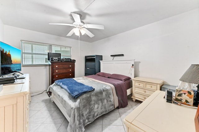 160 Tuscany C, Delray Beach, FL 33446 - bedroom featuring light tile patterned floors and ceiling fan