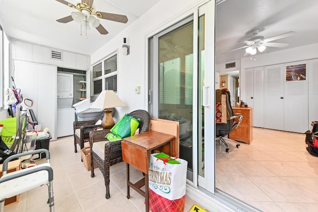 160 Tuscany C, Delray Beach, FL 33446 - sunroom / solarium with a ceiling fan
