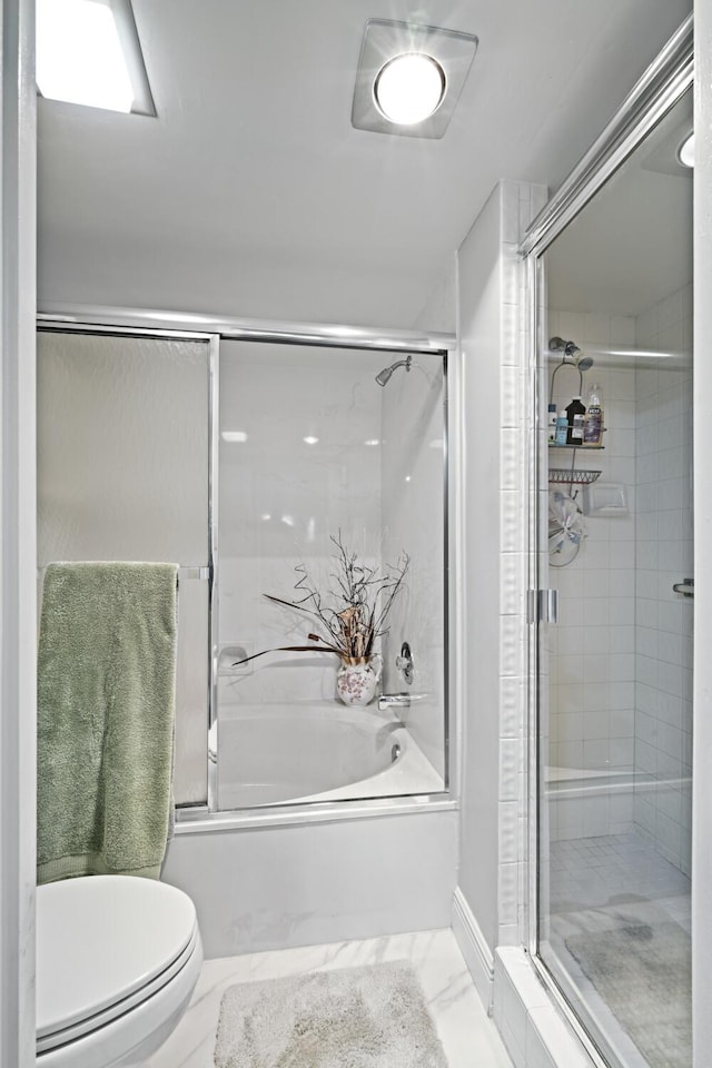 5153 Oak Hill Ln Unit 512, Delray Beach, FL 33484 - bathroom with combined bath / shower with glass door and marble finish flooring