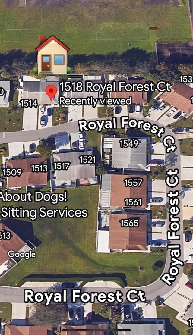 1518 Royal Forest Ct, Palm Springs, FL 33406 - aerial map of property and surrounding area