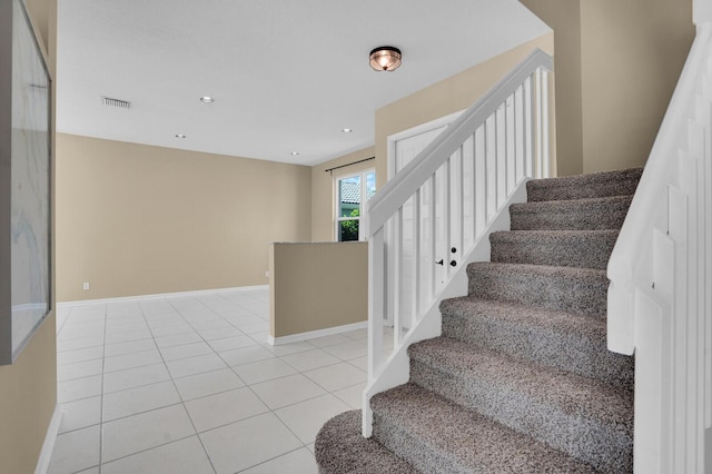 3559 Hudson Ln, Boynton Beach, FL 33436 - stairs with tile patterned flooring and recessed lighting