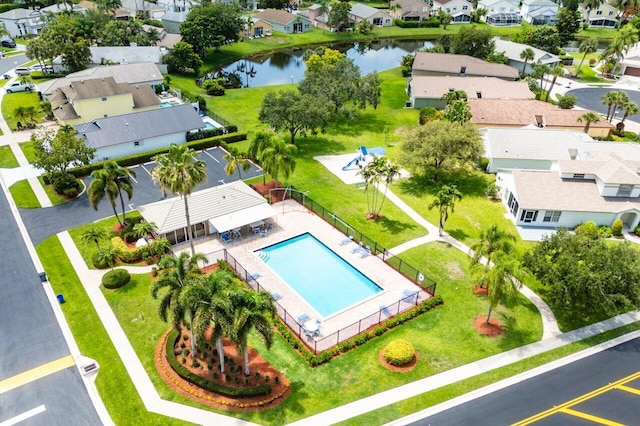 6321 Lansdowne Cir, Boynton Beach, FL 33472 - aerial view of residential area featuring a large body of water and a pool area