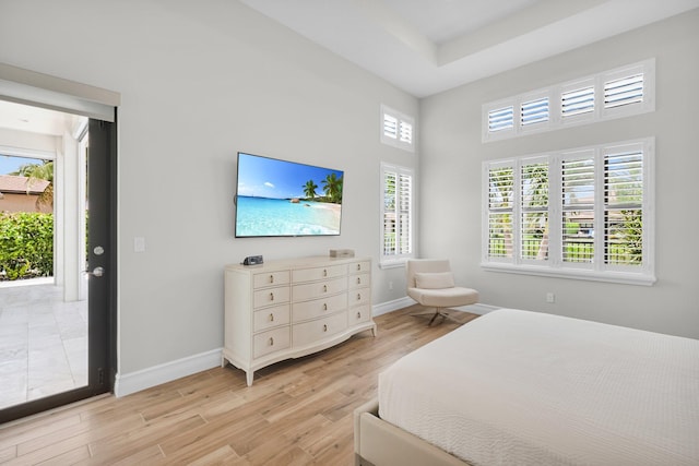 9350 Eden Roc Ct, Delray Beach, FL 33446 - bedroom with light wood-style floors, baseboards, and a high ceiling