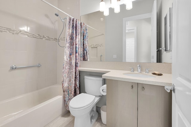 9350 Eden Roc Ct, Delray Beach, FL 33446 - bathroom featuring toilet, vanity, and shower / bath combo with shower curtain