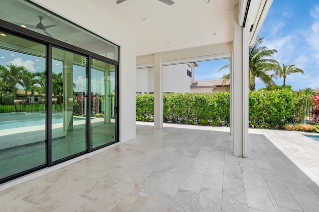 9350 Eden Roc Ct, Delray Beach, FL 33446 - view of patio featuring a ceiling fan