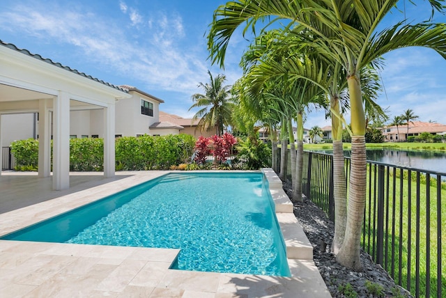9350 Eden Roc Ct, Delray Beach, FL 33446 - view of pool featuring a water view and a patio area