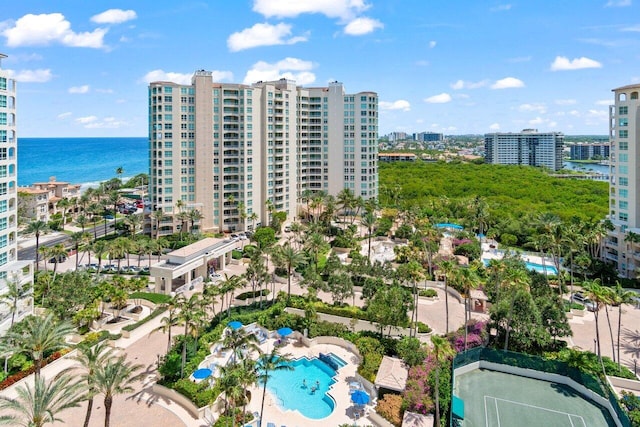 3700 S Ocean Blvd Unit 1210, Highland Beach, FL 33487 - view of urban area with a pool area and a large body of water