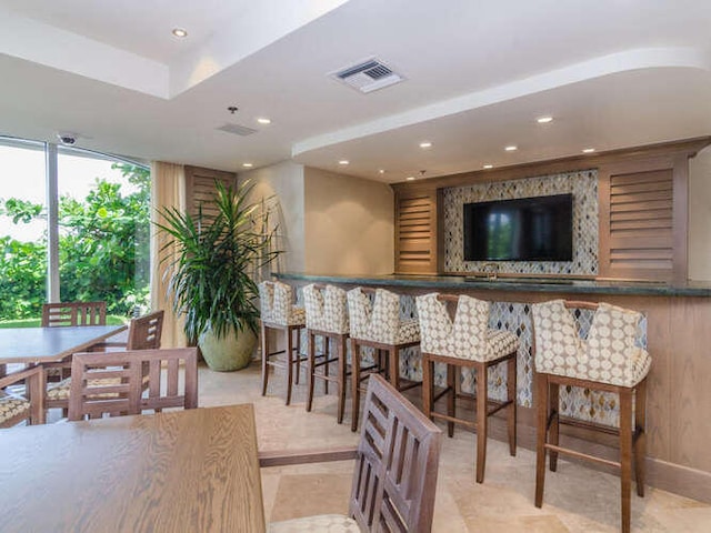3700 S Ocean Blvd Unit 1210, Highland Beach, FL 33487 - bar with recessed lighting and a wall of windows