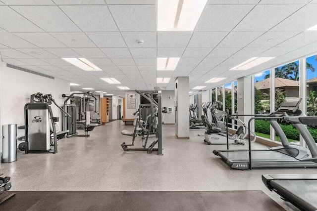 3700 S Ocean Blvd Unit 1210, Highland Beach, FL 33487 - exercise room with expansive windows