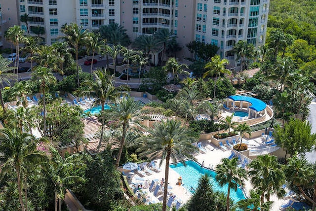 3700 S Ocean Blvd Unit 1210, Highland Beach, FL 33487 - drone / aerial view of a pool area
