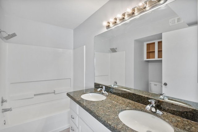 815 W Boynton Beach Blvd Unit 16-103, Boynton Beach, FL 33426 - bathroom with bathing tub / shower combination, double vanity, and toilet
