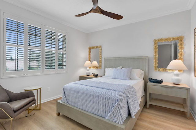 6636 Dana Point Cv, Delray Beach, FL 33446 - bedroom featuring crown molding, wood finished floors, baseboards, and ceiling fan