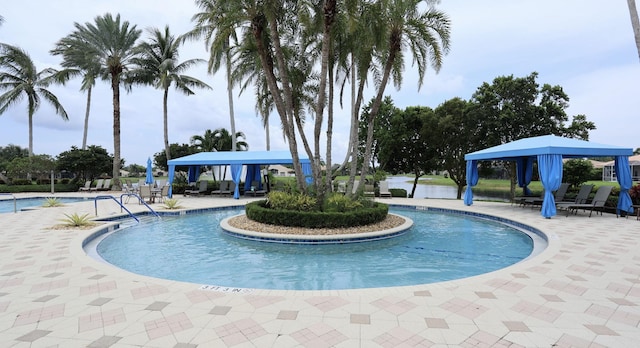 6636 Dana Point Cv, Delray Beach, FL 33446 - community pool featuring a gazebo and a patio