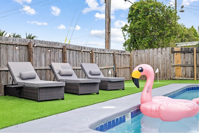 2137 Longwood Rd, West Palm Beach, FL 33409 - view of pool with an outdoor hangout area