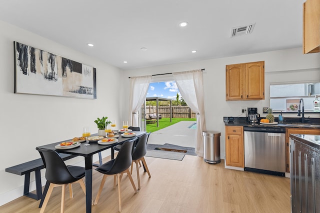 2137 Longwood Rd, West Palm Beach, FL 33409 - dining space featuring light wood-style floors and recessed lighting