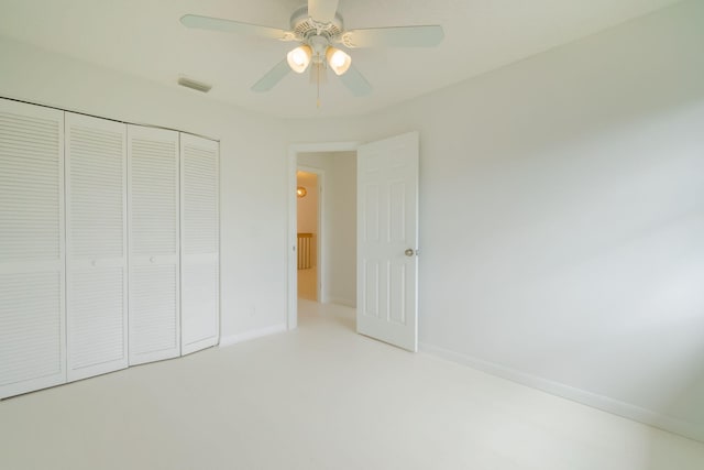 12236 Sag Harbor Ct Unit 3, Wellington, FL 33414 - unfurnished bedroom featuring a closet, ceiling fan, and baseboards